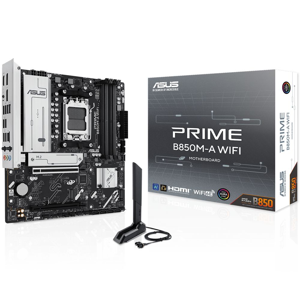Материнская плата ASUS PRIME B850M-A WIFI AM5 mATX 4хDDR5 2xPCIEx16 3xM.2 2хDP HDMI 2.5GLAN Wi-Fi 6