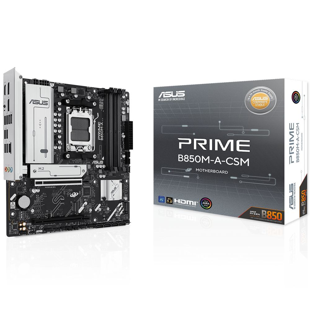 Материнская плата ASUS PRIME B850M-A-CSM AM5 mATX 4xDDR5 2xPCIEx16 3xM.2 2xDP HDMI 2.5GLAN