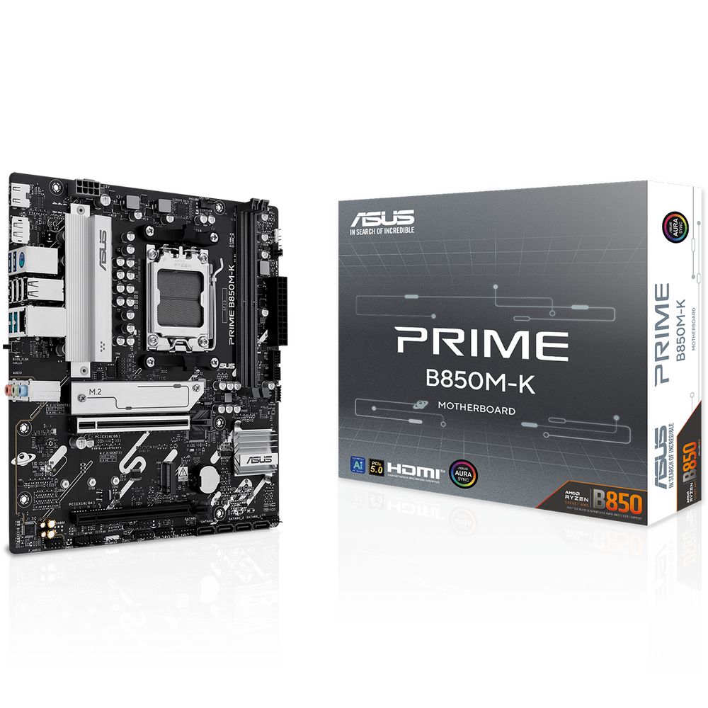 Материнская плата ASUS PRIME B850M-K AM5 mATX 2xDDR5 2xPCIEx16 2xM.2 DP HDMI 2.5GLAN