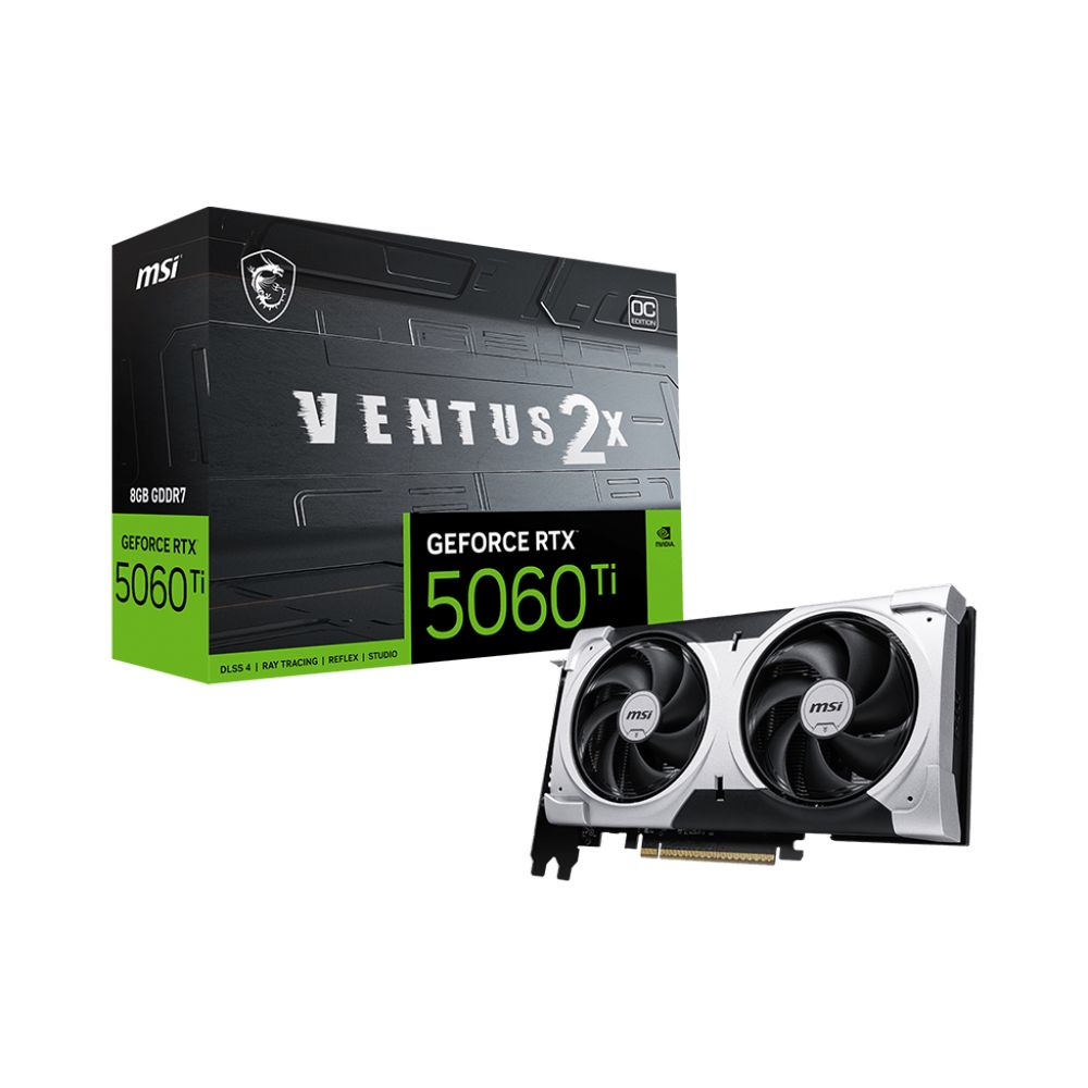 Видеокарта MSI RTX5060Ti VENTUS 2X OC PLUS 8GB GDDR7 128bit 3xDP HDMI 2FAN RTL