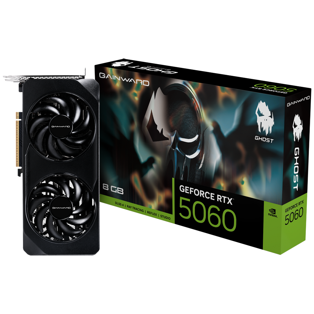 Видеокарта Gainward RTX5060 GHOST 8GB GDDR7 128bit 3xDP HDMI 2FAN RTL