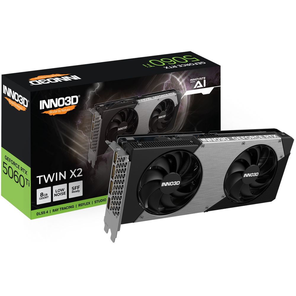Видеокарта INNO3D RTX5060Ti TWIN X2 8GB GDDR7 128bit 3xDP HDMI 2FAN RTL