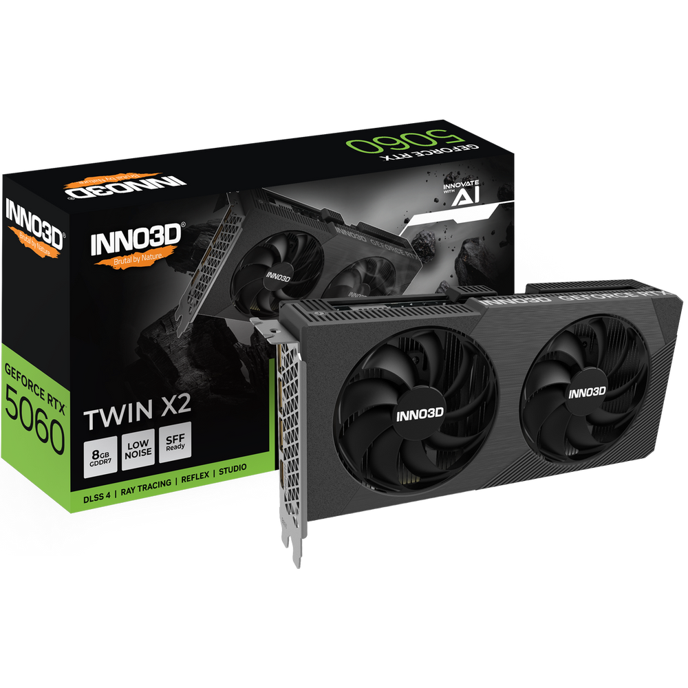 Видеокарта INNO3D RTX5060 TWIN X2 8GB GDDR7 128bit 3xDP HDMI 2FAN RTL