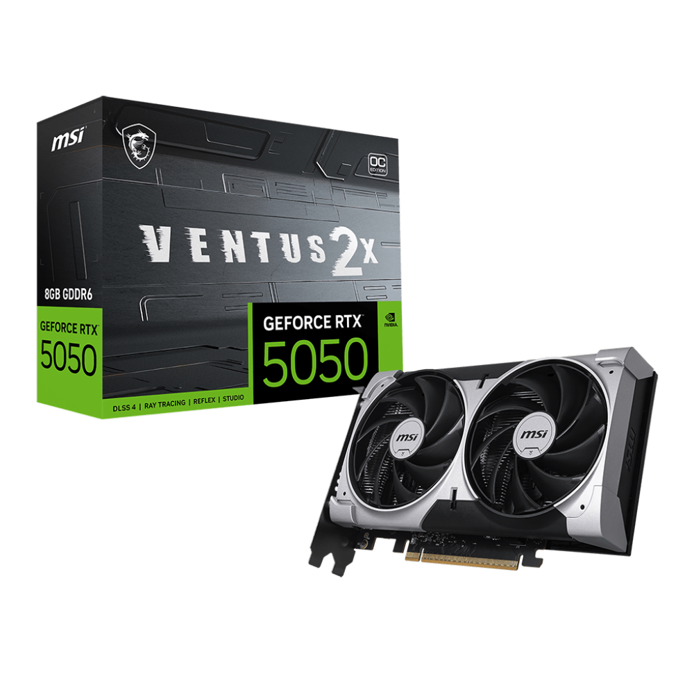 Видеокарта MSI RTX5050 VENTUS 2X OC 8GB GDDR6 128bit 3xDP HDMI 2FAN RTL