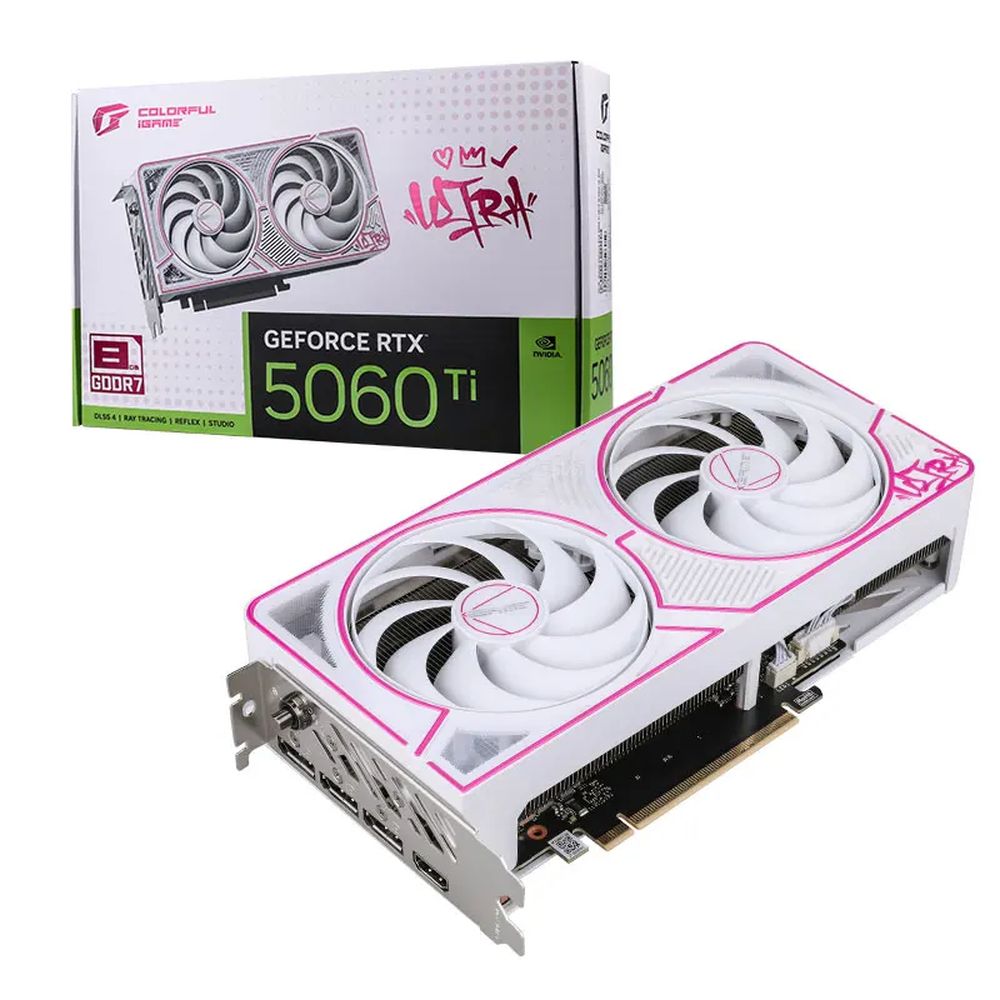 Видеокарта Colorful RTX5060Ti ULTRA W DUO OC 8GB-V 8GB GDDR7 128bit 3xDP HDMI 2FAN RTL