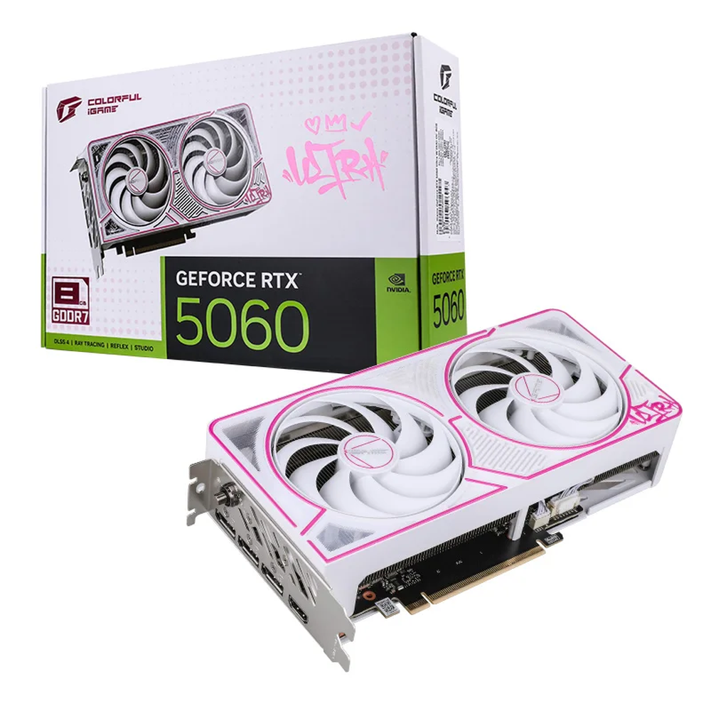 Видеокарта Colorful RTX5060 ULTRA W DUO OC 8GB-V 8GB GDDR7 128bit 3xDP HDMI 2FAN RTL
