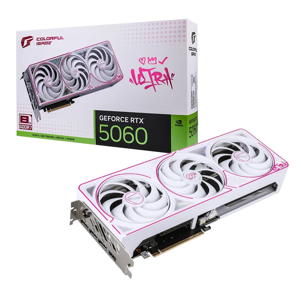 Видеокарта Colorful RTX5060 ULTRA W OC 8GB-V 8GB GDDR7 128bit 3xDP HDMI 3FAN RTL