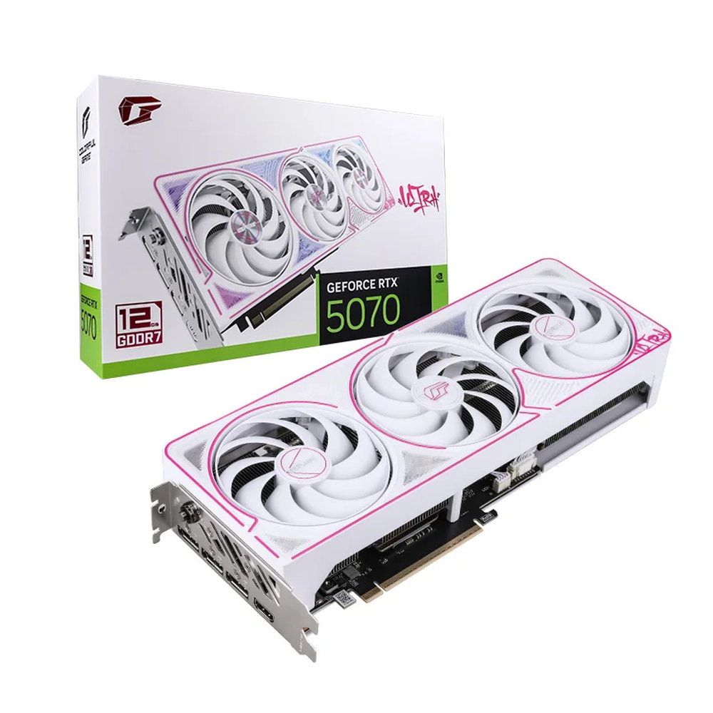 Видеокарта Colorful RTX5070 ULTRA W OC 12GB-V 12GB GDDR7 192bit 3xDP HDMI 3FAN RTL