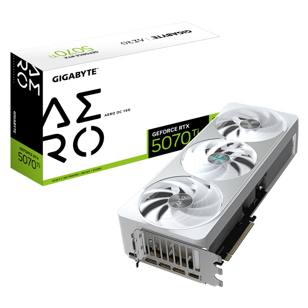 Видеокарта Gigabyte Bad Pack RTX5070Ti AERO OC 16GB GDDR7 256bit 3xDP HDMI 3FAN RTL