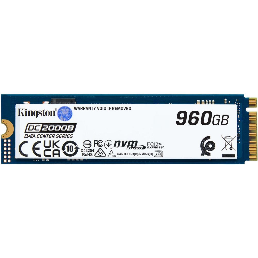 Твердотельный накопитель SSD Kingston M.2 2280 960GB DC2000B Enterprise SSD PCIe Gen4x4 with NVMe, 7000/1300, 3D TLC NAND, 700TBW, 0,4DWPD, RTL