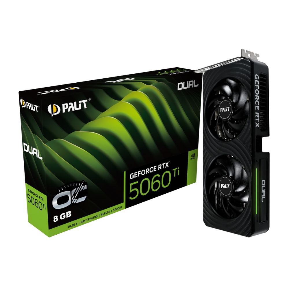 Видеокарта Palit RTX5060Ti DUAL OC 8GB GDDR7 128bit 3xDP HDMI 2FAN RTL