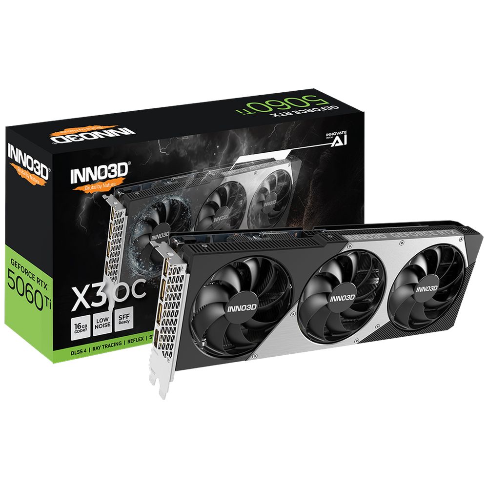 Видеокарта INNO3D RTX5060Ti ХЗ ОС 16GB GDDR7 128bit 3xDP HDMI 3FAN RTL
