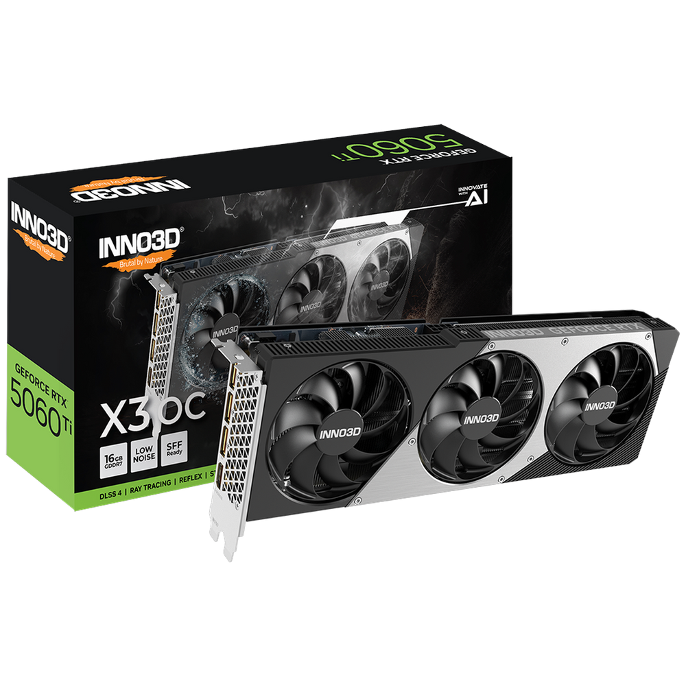 Видеокарта INNO3D RTX5060Ti ХЗ ОС 16GB GDDR7 128bit 3xDP HDMI 3FAN RTL