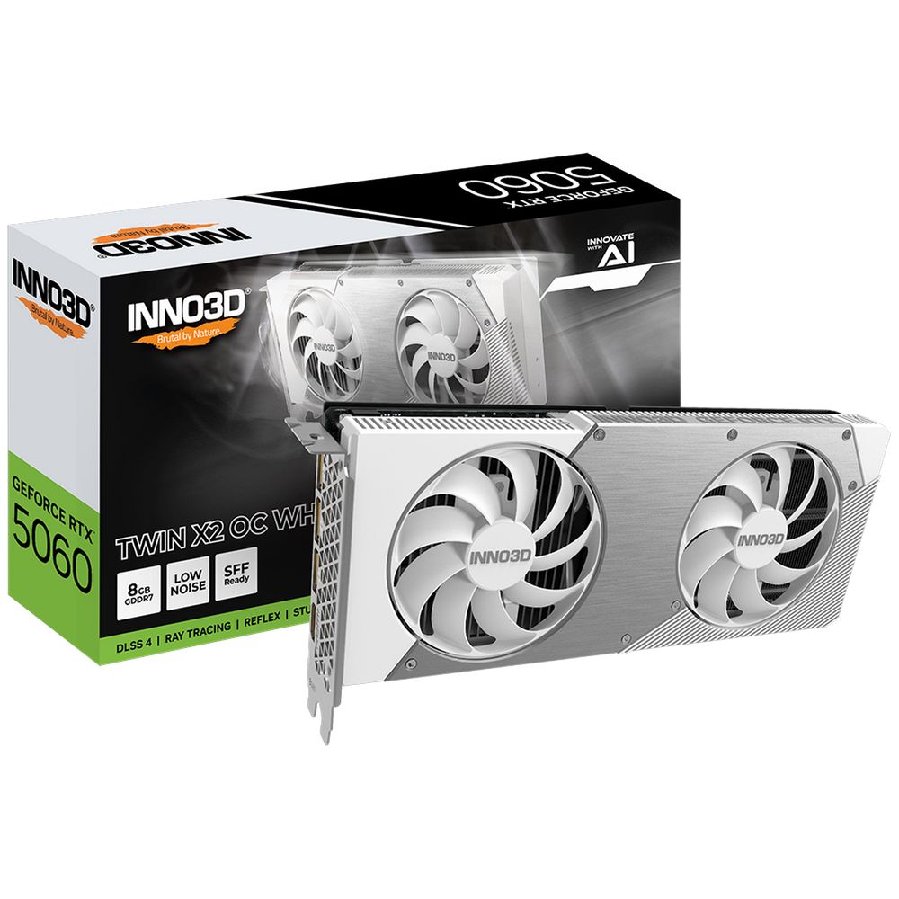 Видеокарта INNO3D RTX5060 TWIN X2 ОС WHITE 8GB GDDR7 128bit 3xDP HDMI 2FAN RTL