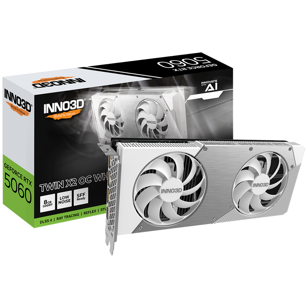 Видеокарта INNO3D RTX5060 TWIN X2 ОС WHITE 8GB GDDR7 128bit 3xDP HDMI 2FAN RTL