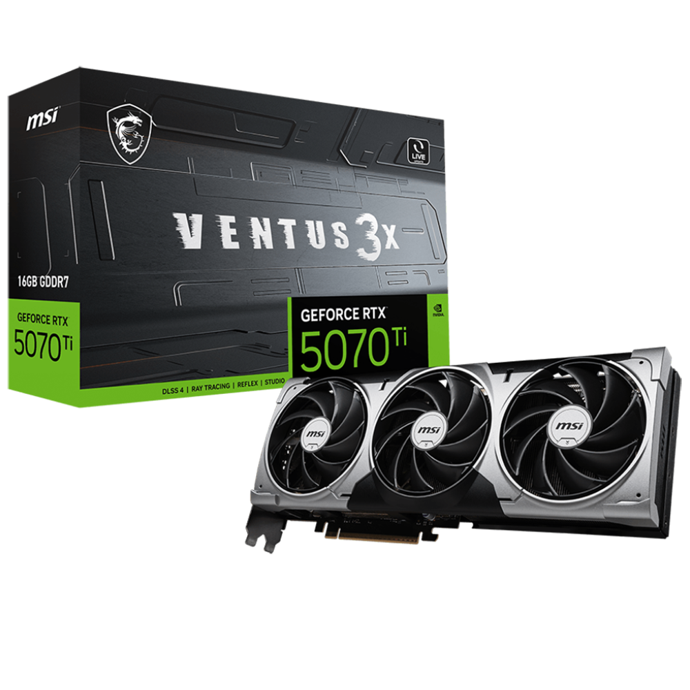 Видеокарта MSI RTX5070Ti VENTUS 3X 16GB GDDR7 256bit 3xDP HDMI 3FAN RTL