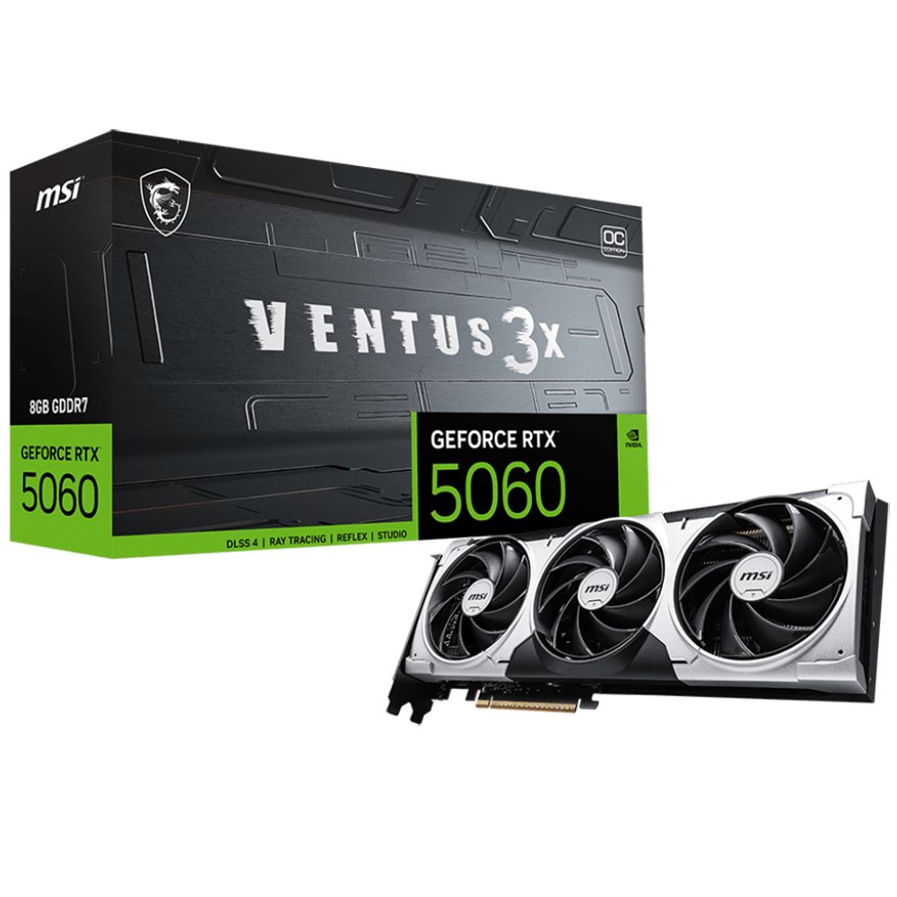 Видеокарта MSI RTX5060 VENTUS 3X OC 8GB GDDR7 128bit 3xDP HDMI 3FAN RTL