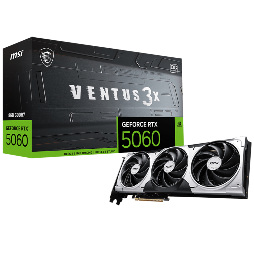 Видеокарта MSI RTX5060 VENTUS 3X OC 8GB GDDR7 128bit 3xDP HDMI 3FAN RTL