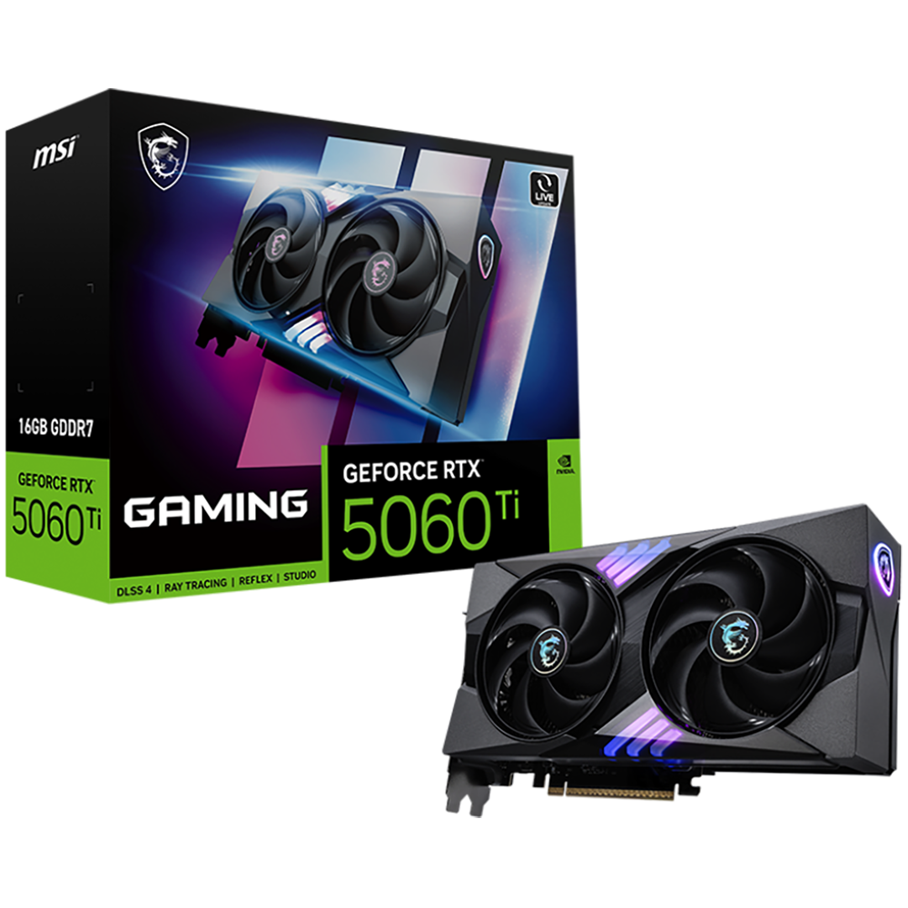 Видеокарта MSI RTX5060Ti GAMING 16GB GDDR7 128bit 3xDP HDMI 2FAN RTL
