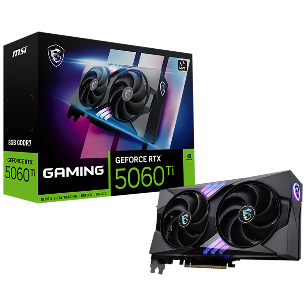 Видеокарта MSI RTX5060Ti GAMING 8GB GDDR7 128bit 3xDP HDMI 2FAN RTL