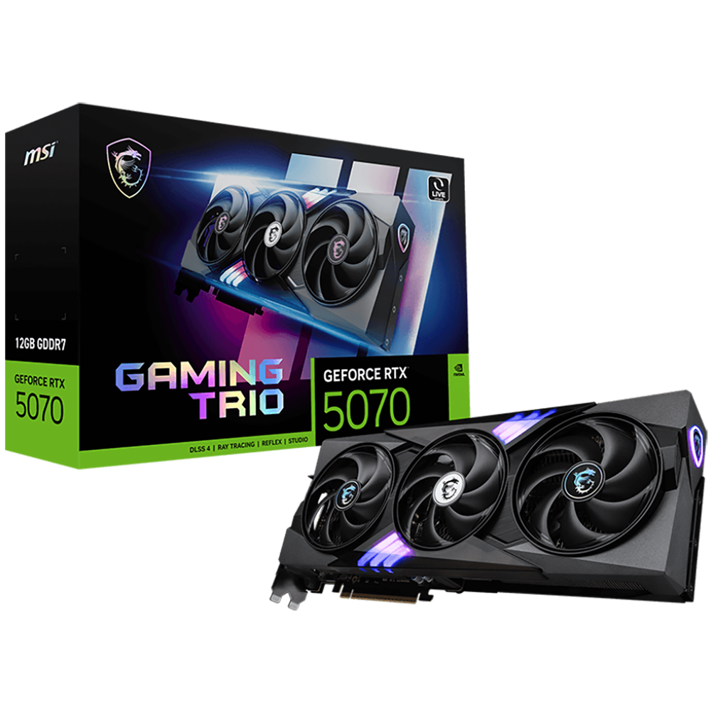 Видеокарта MSI RTX5070 GAMING TRIO 12GB GDDR7 192bit 3xDP HDMI 3FAN RTL