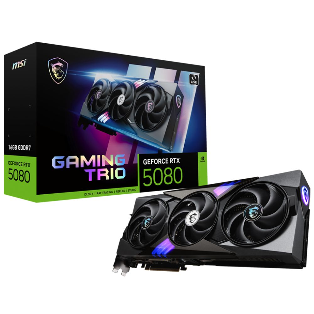 Видеокарта MSI RTX5080 GAMING TRIO 16GB GDDR7 256bit 3xDP HDMI 3FAN RTL