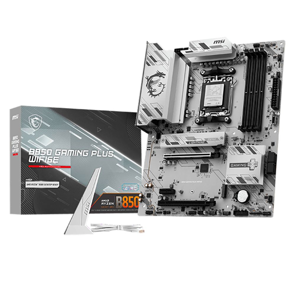 Материнская плата MSI B850 GAMING PLUS WIFI6E B850, AM5, 4*DDR5, 2*PCIEx16, 1*PCIEx1, 2*M.2, 2*TypeC, 3*USB3.2Gen2, 6*USB3.2Gen1, 4*USB2.0, 4*SATA3.0, 2.5G, DP, HDMI, ATX, RTL
