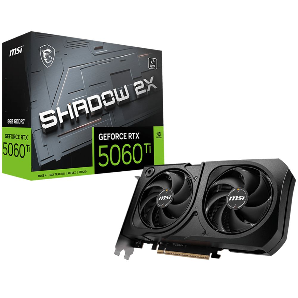Видеокарта MSI RTX5060Ti SHADOW 2X PLUS 8GB GDDR7 128bit 3xDP HDMI 2FAN RTL