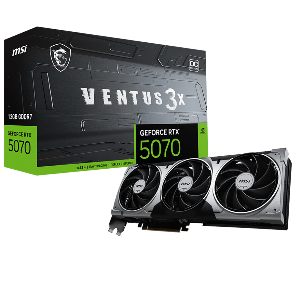 Видеокарта MSI RTX5070 VENTUS 3X OC 12GB GDDR7 192bit 3xDP HDMI 3FAN RTL