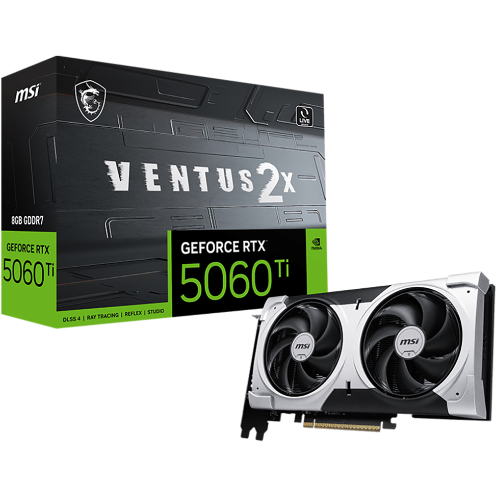 Видеокарта MSI RTX5060Ti VENTUS 2X PLUS 8GB GDDR7 128bit 3xDP HDMI 2FAN RTL