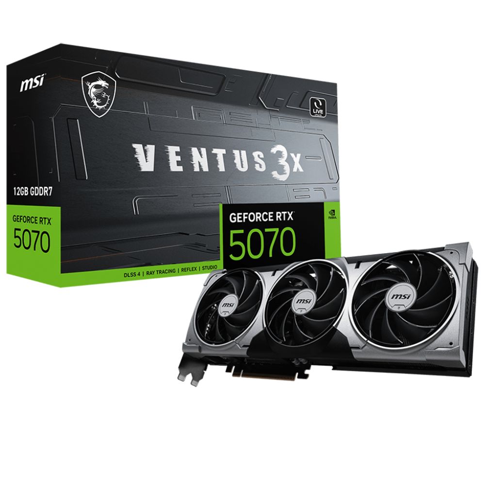 Видеокарта MSI RTX5070 VENTUS 3X 12GB GDDR7 192bit 3xDP HDMI 3FAN RTL