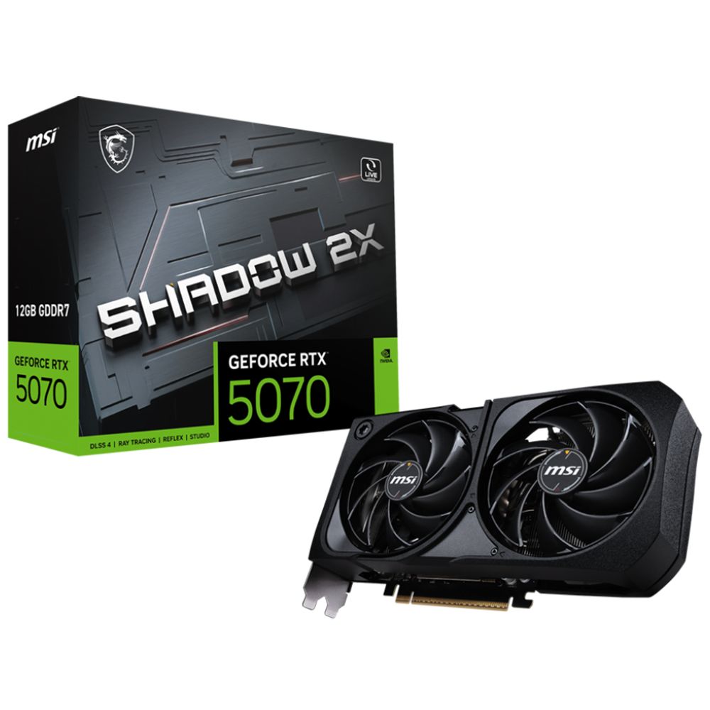 Видеокарта MSI RTX5070 SHADOW 2X 12GB GDDR7 192bit 3xDP HDMI 2FAN RTL