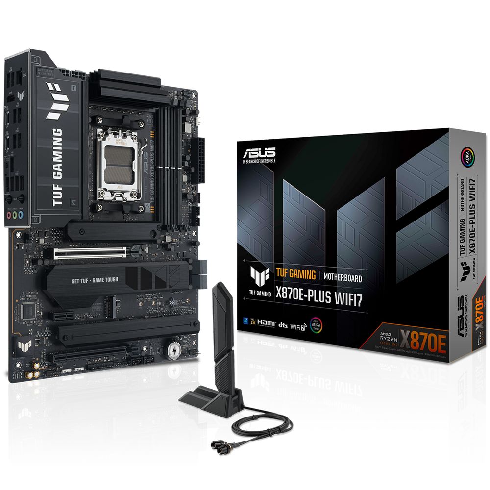 Материнская плата ASUS TUF GAMING X870E-PLUS WIFI7 AM5 ATX 4xDDR5 2xPCIEx16 PCIEx1 4xM.2 2хUSB-C HDMI 2.5GLAN Wi-Fi 7