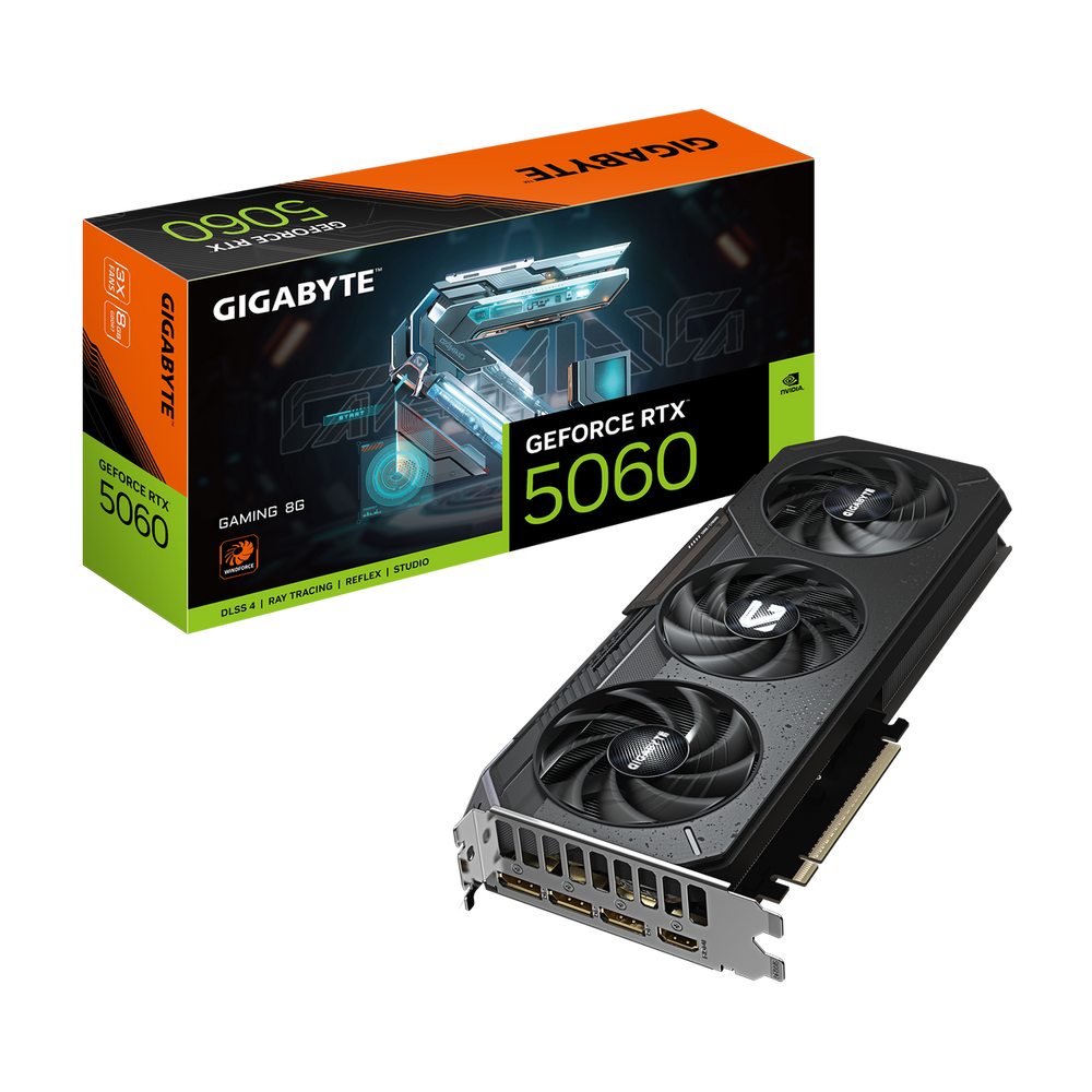 Видеокарта Gigabyte RTX5060 GAMING 8GB GDDR7 128bit 3xDP HDMI 3FAN RTL