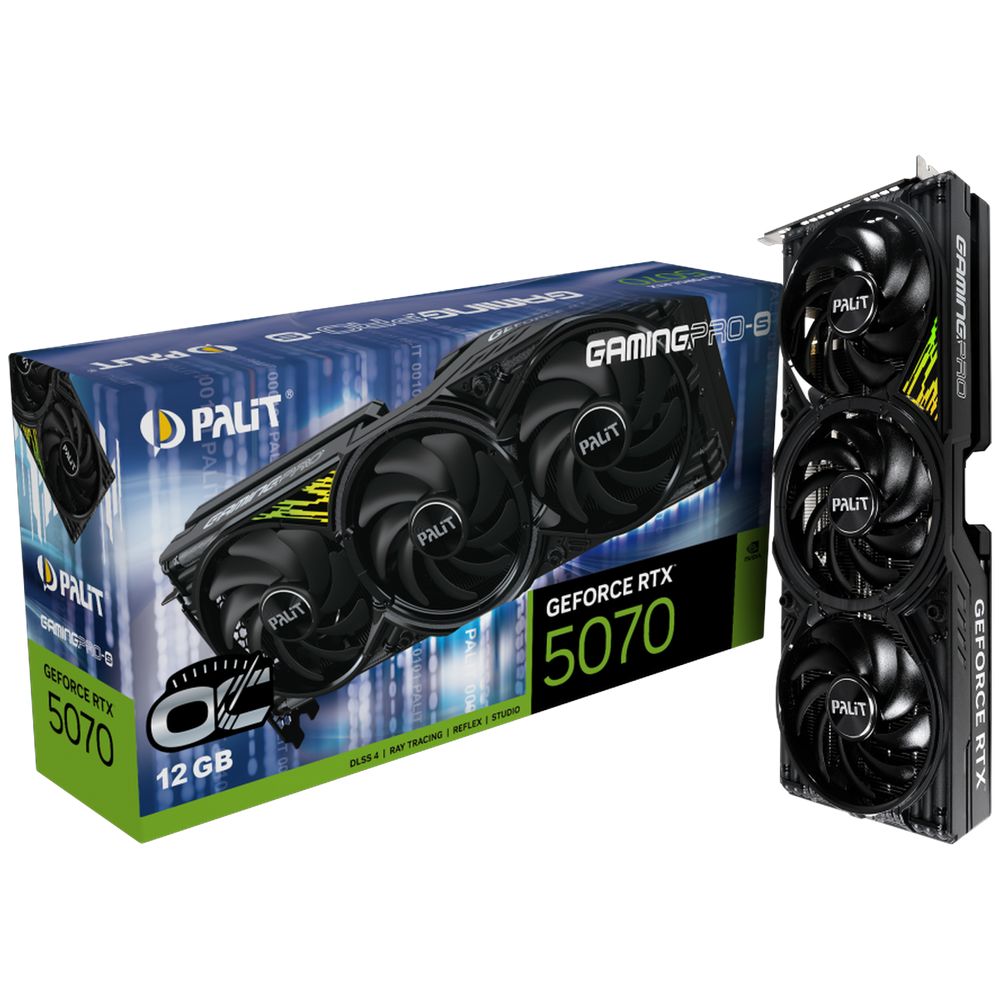 Видеокарта Palit RTX5070 GAMINGPRO-S OC 12GB GDDR7 192bit 3xDP HDMI 3FAN RTL