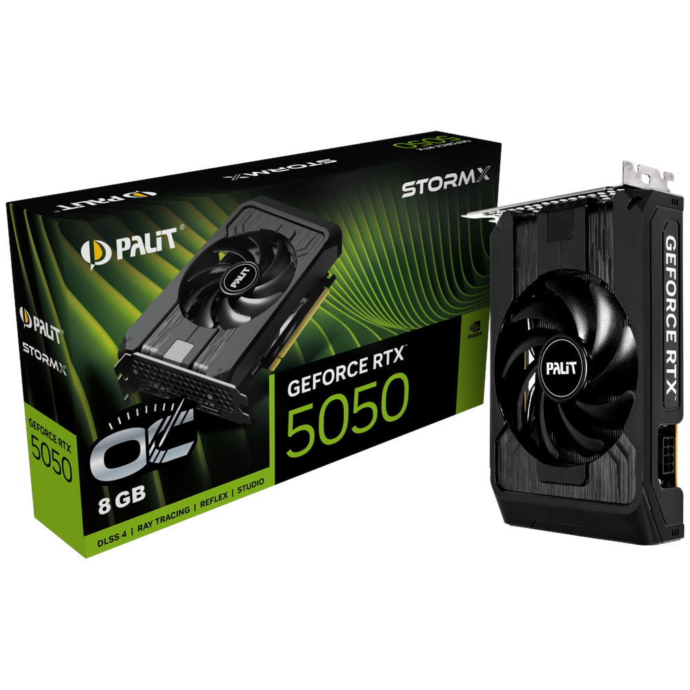 Видеокарта Palit RTX5050 STORMX OC 8GB GDDR6 128bit 3-DP HDMI 1FAN ITX RTL