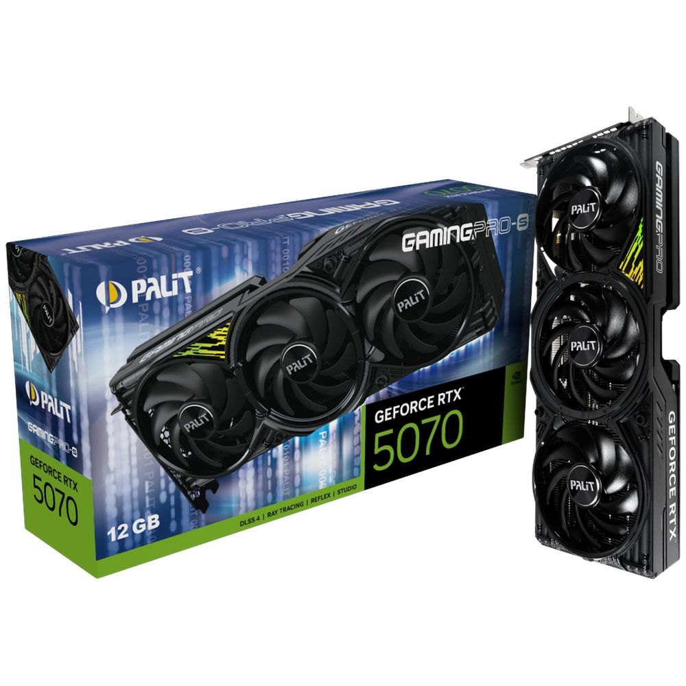 Видеокарта Palit RTX5070 GAMINGPRO-S 12GB GDDR7 192bit 3xDP HDMI 3FAN RTL