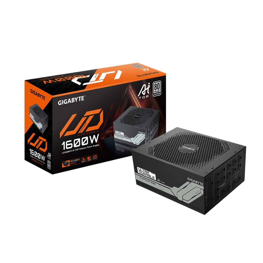 Блок питания ПК Gigabyte UD1600PM PG5 AI TOP 1600W, 80Plus, Platinum, Полностью модульный, PCIe Gen 5.0, ATX 3.1 compatible