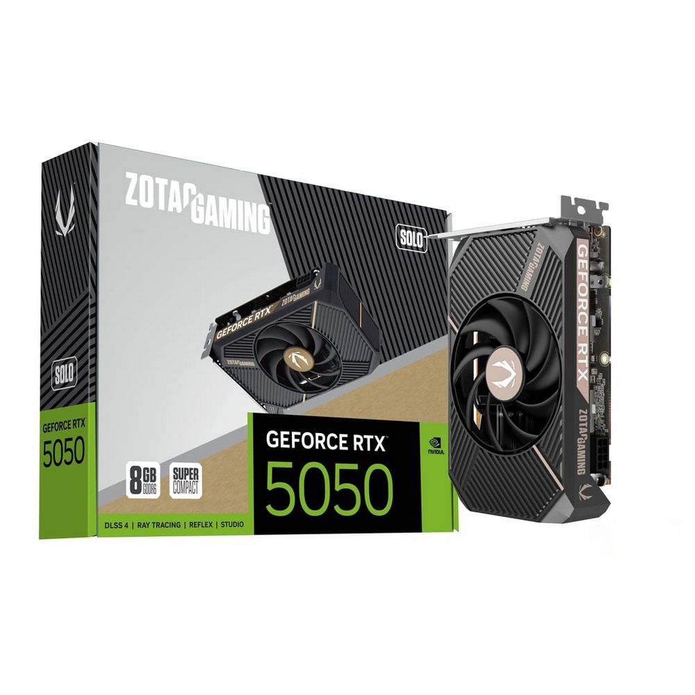 Видеокарта Zotac RTX5050 SOLO 8GB GDDR6 128bit 3xDP HDMI 1FAN LITE PACK