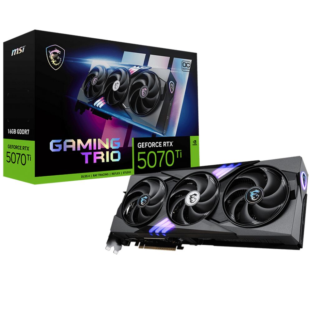 Видеокарта MSI Bad Pack RTX5070Ti GAMING TRIO OC 16GB GDDR7 256bit 3xDP HDMI 3FAN RTL bp