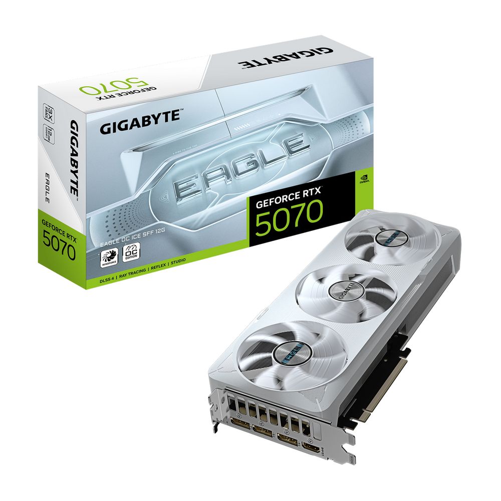 Видеокарта Gigabyte Bad Pack RTX5070 EAGLE OC ICE SFF 12GB GDDR7 192bit 3xDP HDMI 3FAN RTL bp