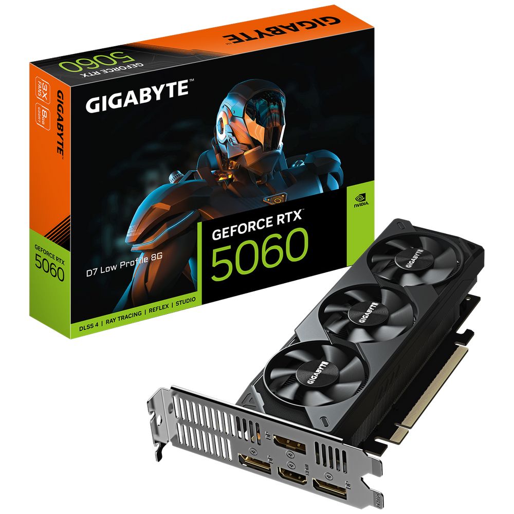 Видеокарта Gigabyte RTX5060 D7 Low Profile 8GB GDDR7 128bit 3xDP HDMI 3FAN LP RTL