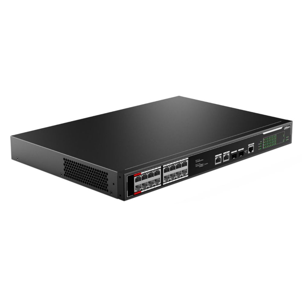 Коммутатор Dahua 18-Port Managed 10/100M RJ45 16-port PoE Switch, 190W, Metal case