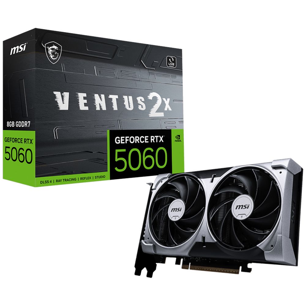 Видеокарта MSI RTX5060 VENTUS 2X 8GB GDDR7 128bit 3xDP HDMI 2FAN RTL