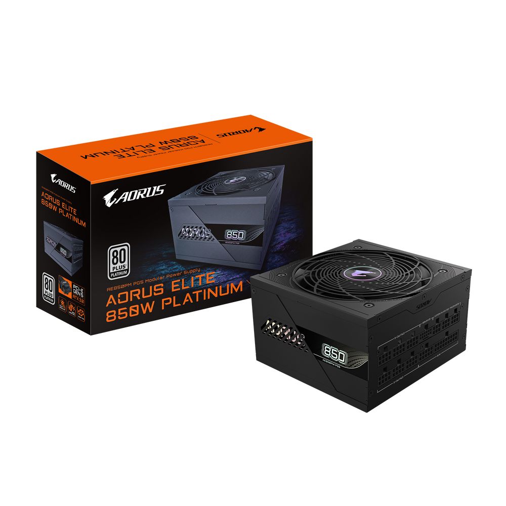 Блок питания ПК Gigabyte AE850PM PG5 850W, 80Plus, Platinum, Полностью модульный, PCIe Gen 5.1, ATX 3.0 compatible.