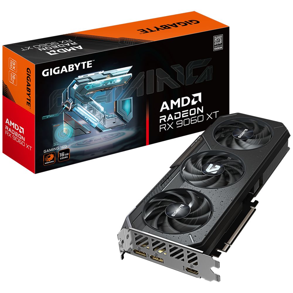 Видеокарта Gigabyte RX9060XT GAMING 16GB GDDR6 128bit 2xDP HDMI 3FAN RTL