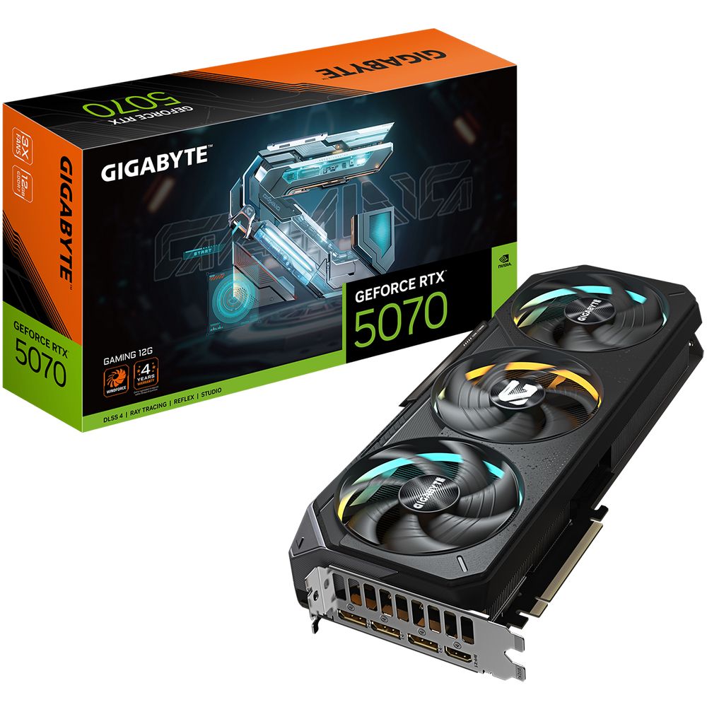 Видеокарта Gigabyte RTX5070 GAMING 12GB GDDR7 192bit 3xDP HDMI 3FAN RTL