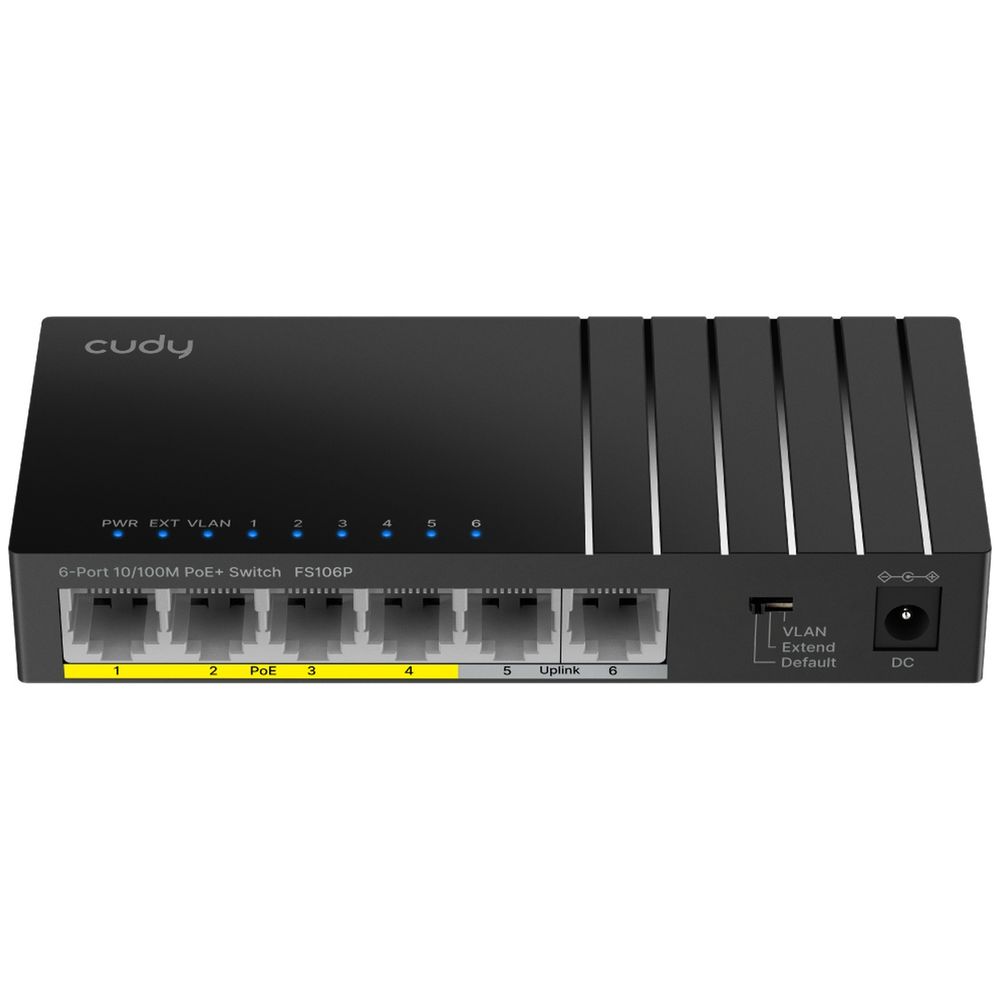 Коммутатор CUDY FS106P 6-Port 10/100M PoE+ Switch 36W