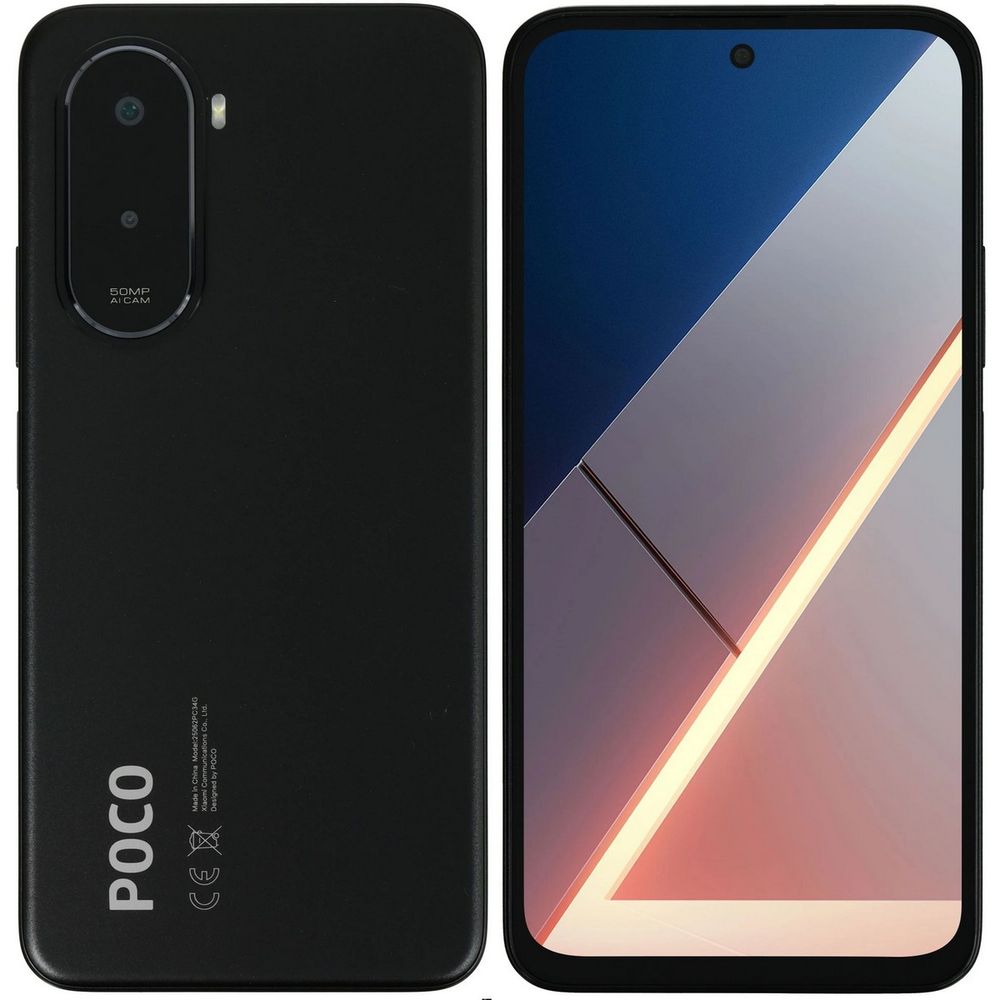 Смартфон POCO M7 6+128Gb чёрный (MZB0L4ERU)