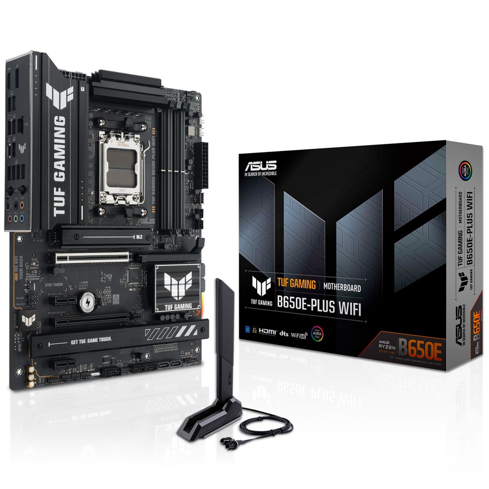 Материнская плата ASUS TUF GAMING B650E-PLUS WIFI AM5 ATX 4xDDR5 2xPCIEx16 2xPCIEx1 3xM.2 USB-C DP HDMI 2.5GLAN Wi-Fi 6E